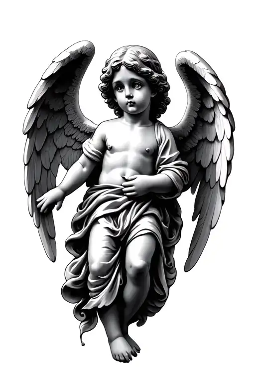 cherub angel tattoo design idea