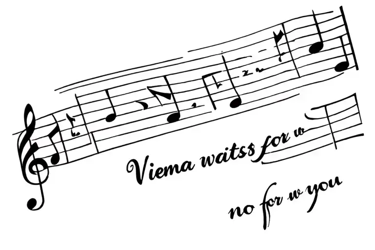 Vienna music notes tattoo Tramp stamp “Vienna waits for you” just notes no words tattoo design idea