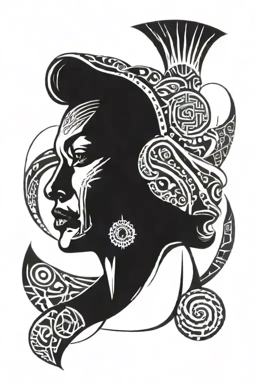 a calm but sometimes violent character's face tattoo tattoo design idea