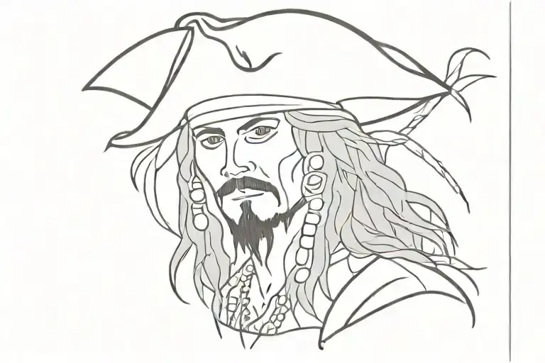 jack sparrow pirates carribean palm tattoo design idea