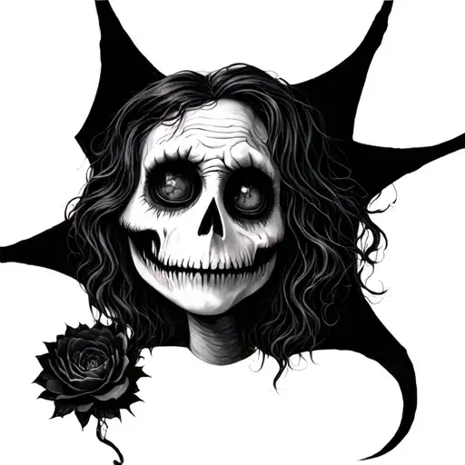 tim burton style tattoo design idea