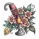 lava lamp with flowers occluding it  tattoo design idea