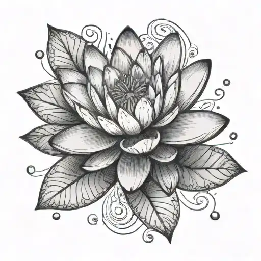 water lily tattoo design idea