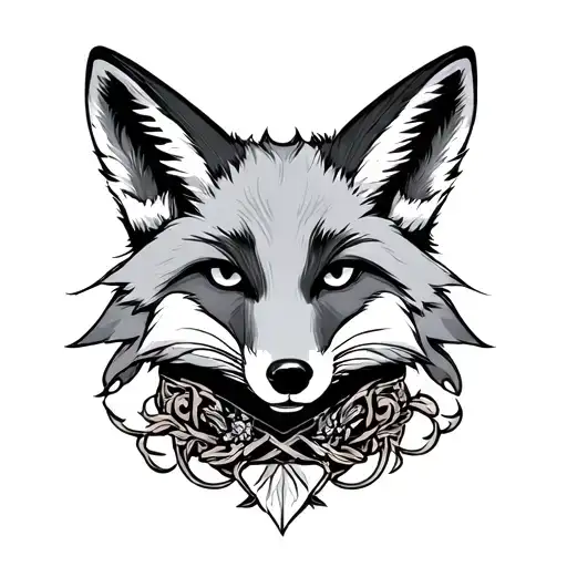 fox garter belt tattoo design idea