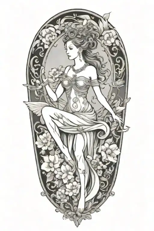 fortuna goddess hold my body down I'll tattoo design idea