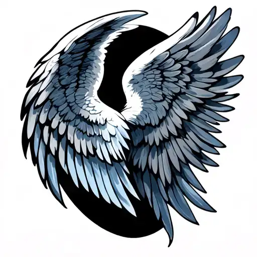 Blue Angel Wings tattoo design idea
