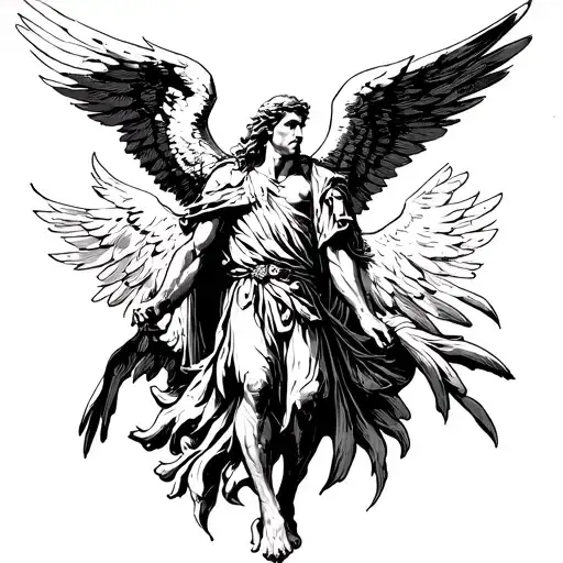 archangel uriel tattoo design idea