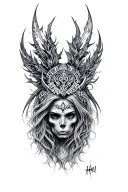 hel nordic godess of death tattoo design idea