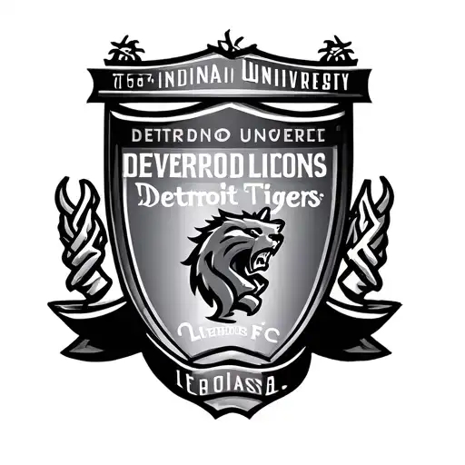 Indiana university, Detroit lions, Liverpool fc, Detroit tigers, crest tattoo design idea