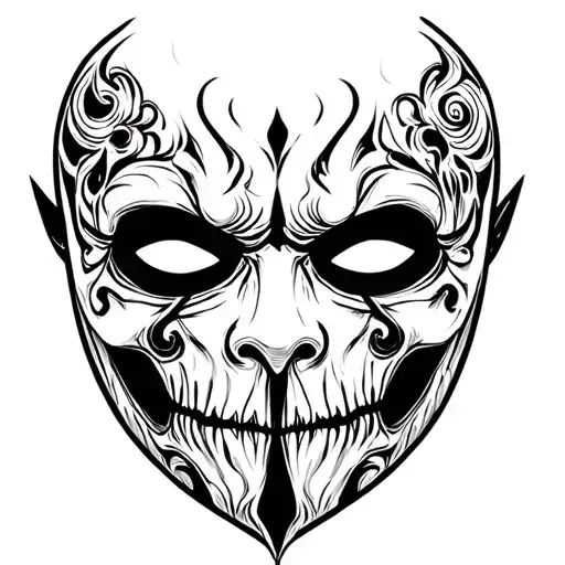 scary vejigante mask tattoo design idea