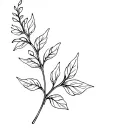 flower stem with leafs tattoo design idea