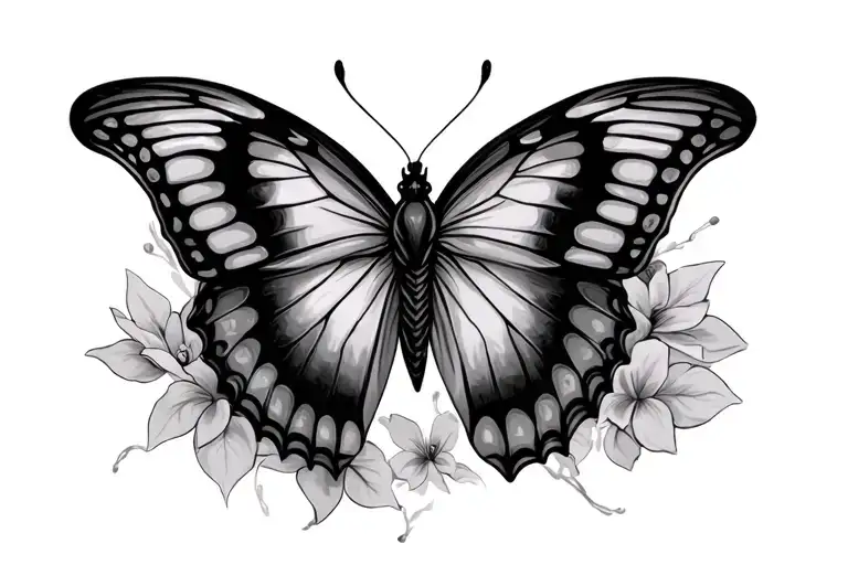 Life line of lifetime butterfly tattoo design idea