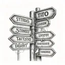 street signs tattoo design idea