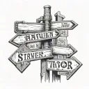 street signs tattoo design idea