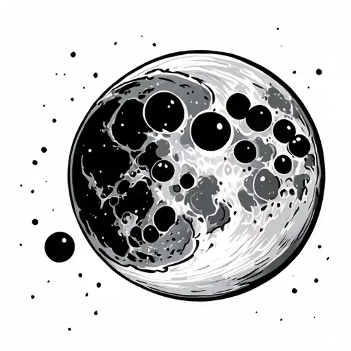moon and meteor tattoo design idea