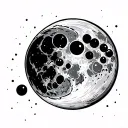 moon and meteor tattoo design idea