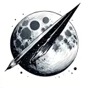 moon and meteor tattoo design idea