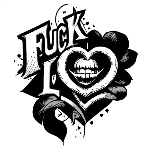Fuck Love tattoo design idea