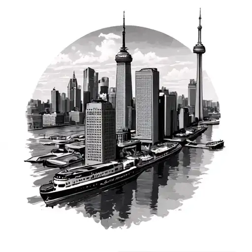 toronto skyline tattoo design idea