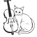 cat on a fiddle in the underworld tattoo design idea