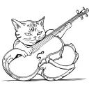 cat on a fiddle in the underworld tattoo design idea