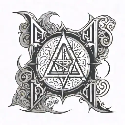 fehu, wunjo, jera and dagaz rune tattoo design idea