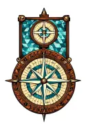 mariner compass with drunkards path quilt pattern representing true north tattoo design idea