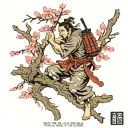 Japanese Sakura tree with samurai on fore arm tattoo tattoo design idea