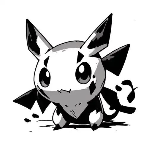 pokemon mimikyu in a grunge style tattoo tattoo design idea