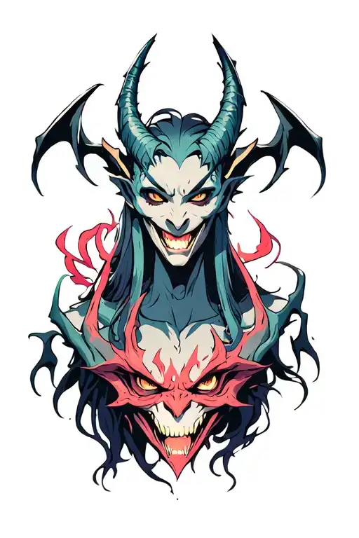 demons tattoo design idea