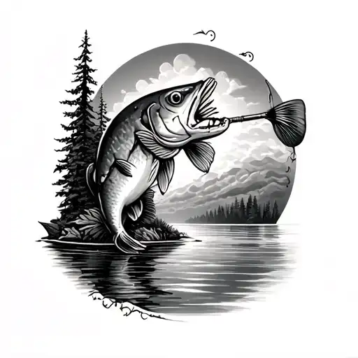lake gone fishing memorial tattoo tattoo design idea
