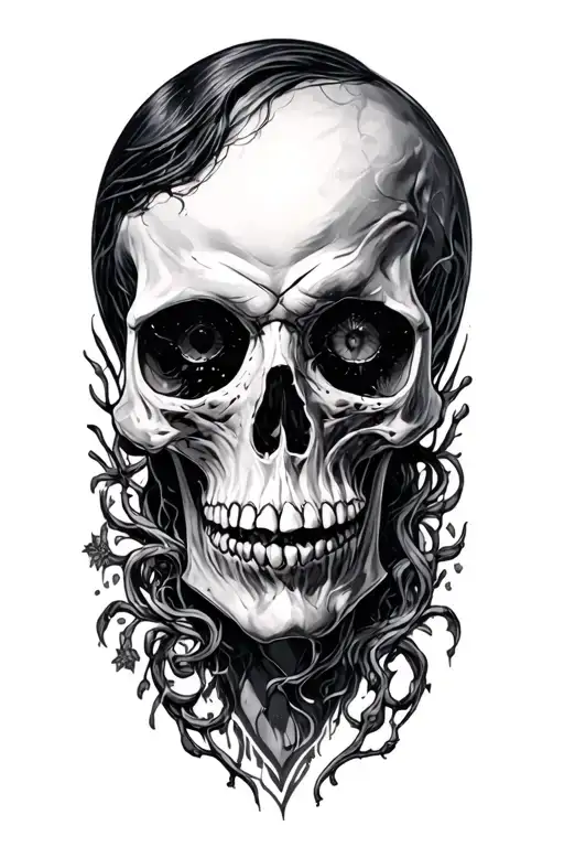 struggling alcholic life of seeing death  tattoo design idea