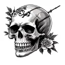 skull keep moving forward tattoo design idea