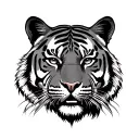 Half Tiger Face tattoo design idea