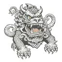 foo dog imposing tattoo design idea