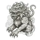 foo dog imposing tattoo design idea