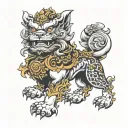foo dog imposing tattoo design idea