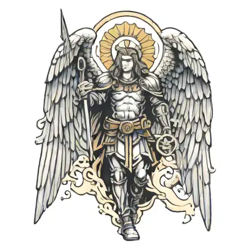 archangel saint michael tattoo design idea