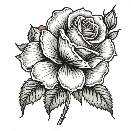 Irish inspired red rose tattoo with name "Kate" tattoo design idea