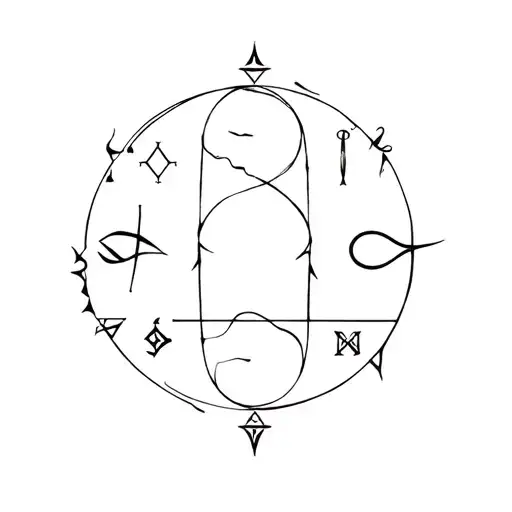 Zodiac tattoo with signs of Pisces, Cancer and Capricorn tattoo design idea