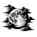 Full Moon With Clouds tattoo design idea