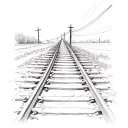 pencil sketch of a telephone wire and a derelict railroad track. tattoo design idea