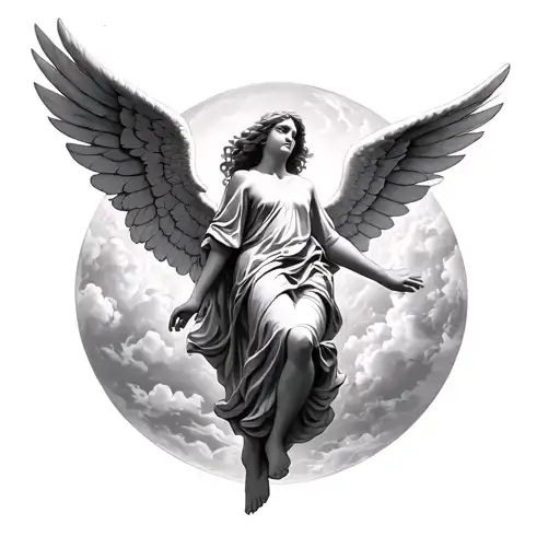 angel falling from heaven to earth tattoo design idea