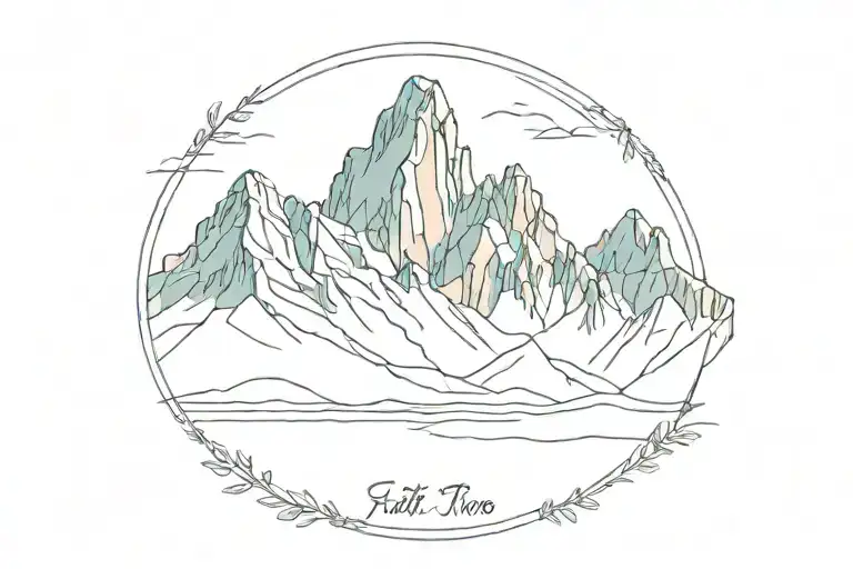mount fitz roy mountain tattoo design idea