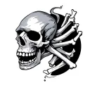 broken bone tattoo design idea