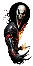 spawn fighting with GhostRider  tattoo design idea