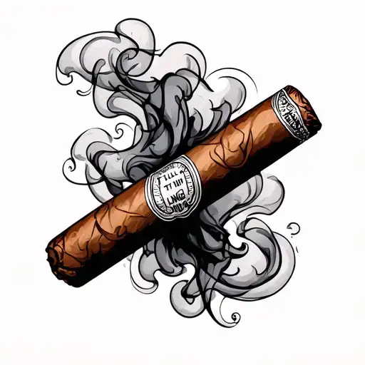 cigar with smoke, with words in smoke saying "I'll love you til my lungs give out" tattoo design idea