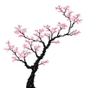 sakura tree growing tattoo design idea