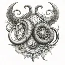 Capricorn and Scorpio zodiac symbol women chest tattoo tattoo design idea