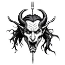 Devil with fork tattoo design idea